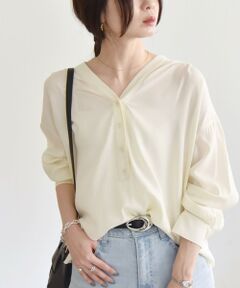 SHIPS / シップス シャツ・ブラウス | quaranciel:〈手洗い可能〉Vネック バック ギャザー ブラウス