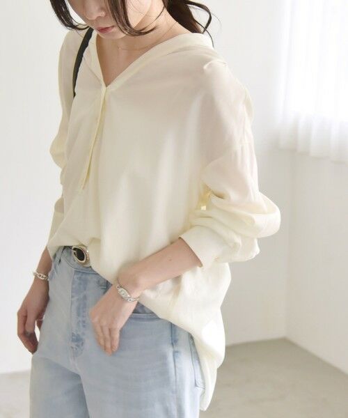 SHIPS / シップス シャツ・ブラウス | quaranciel:〈手洗い可能〉Vネック バック ギャザー ブラウス | 詳細5