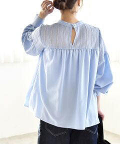 SHIPS / シップス シャツ・ブラウス | 《一部追加予約》quaranciel:〈手洗い可能〉ラッセル レース フィブリル ブラウス