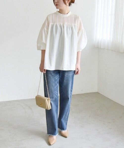 SHIPS / シップス シャツ・ブラウス | quaranciel:〈手洗い可能〉ラッセル レース フィブリル ブラウス | 詳細1