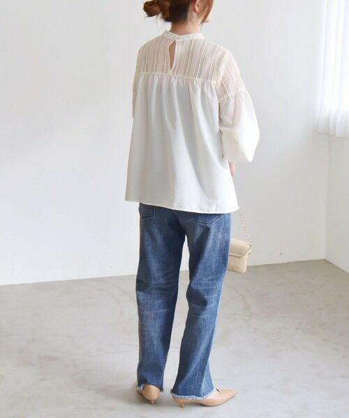 quaranciel:〈手洗い可能〉ラッセル レース フィブリル ブラウス