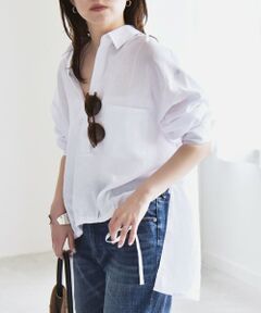 SHIPS / シップス シャツ・ブラウス | quaranciel:〈洗濯機可能〉リネン ミックス フロントギャザー スキッパー シャツ