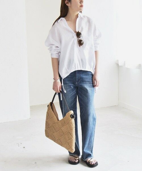 SHIPS / シップス シャツ・ブラウス | quaranciel:〈洗濯機可能〉リネン ミックス フロントギャザー スキッパー シャツ | 詳細1