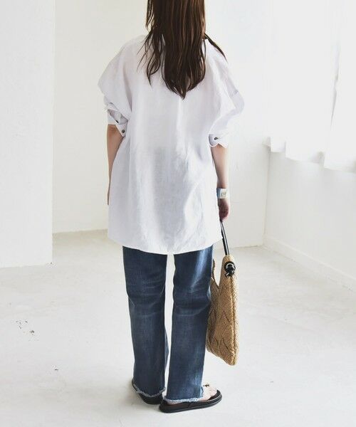 SHIPS / シップス シャツ・ブラウス | quaranciel:〈洗濯機可能〉リネン ミックス フロントギャザー スキッパー シャツ | 詳細2