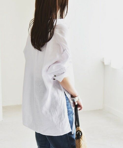 SHIPS / シップス シャツ・ブラウス | quaranciel:〈洗濯機可能〉リネン ミックス フロントギャザー スキッパー シャツ | 詳細4