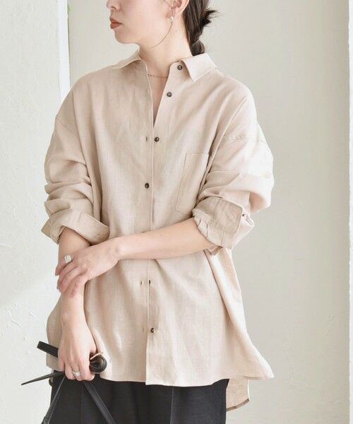 SHIPS / シップス シャツ・ブラウス | quaranciel:〈洗濯機可能〉リネン ミックス レギュラーカラー ポケット オーバー シャツ | 詳細15
