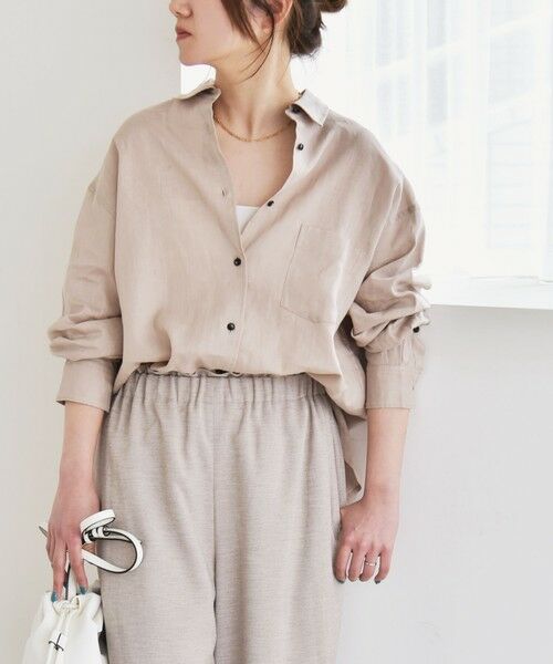 SHIPS / シップス シャツ・ブラウス | quaranciel:〈洗濯機可能〉リネン ミックス レギュラーカラー ポケット オーバー シャツ | 詳細7