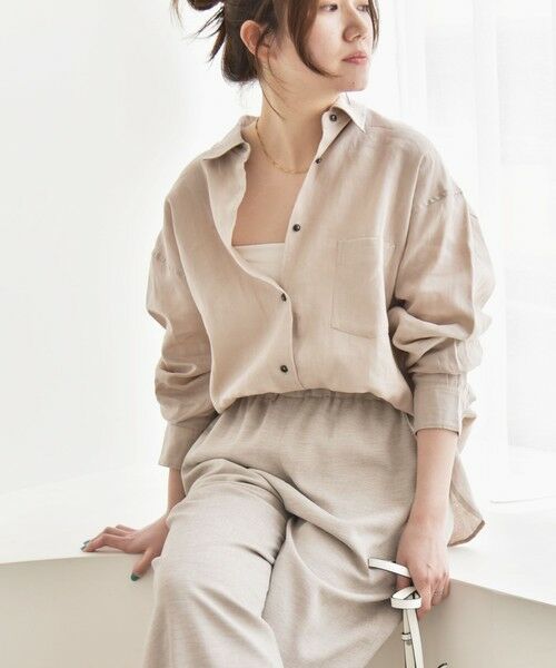 SHIPS / シップス シャツ・ブラウス | quaranciel:〈洗濯機可能〉リネン ミックス レギュラーカラー ポケット オーバー シャツ | 詳細8