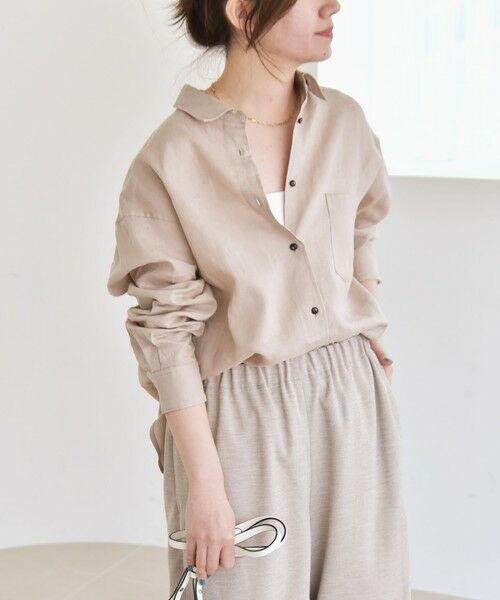 SHIPS / シップス シャツ・ブラウス | quaranciel:〈洗濯機可能〉リネン ミックス レギュラーカラー ポケット オーバー シャツ | 詳細9