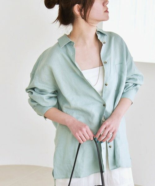 SHIPS / シップス シャツ・ブラウス | quaranciel:〈洗濯機可能〉リネン ミックス レギュラーカラー ポケット オーバー シャツ | 詳細24