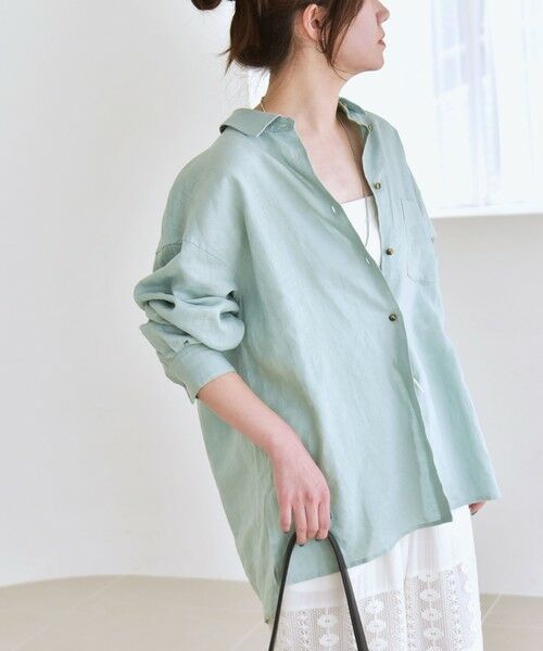 SHIPS / シップス シャツ・ブラウス | quaranciel:〈洗濯機可能〉リネン ミックス レギュラーカラー ポケット オーバー シャツ | 詳細25