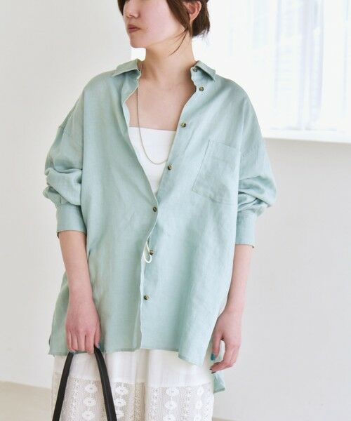 SHIPS / シップス シャツ・ブラウス | quaranciel:〈洗濯機可能〉リネン ミックス レギュラーカラー ポケット オーバー シャツ | 詳細29