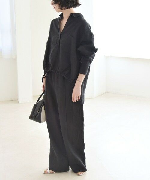 SHIPS / シップス シャツ・ブラウス | quaranciel :〈洗濯機可能〉ラミー ギャザー スキッパー プルオーバー シャツ | 詳細1