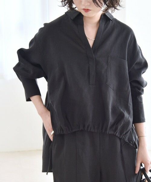 SHIPS / シップス シャツ・ブラウス | quaranciel :〈洗濯機可能〉ラミー ギャザー スキッパー プルオーバー シャツ | 詳細7