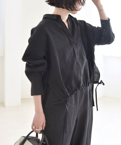 SHIPS / シップス シャツ・ブラウス | quaranciel :〈洗濯機可能〉ラミー ギャザー スキッパー プルオーバー シャツ | 詳細8