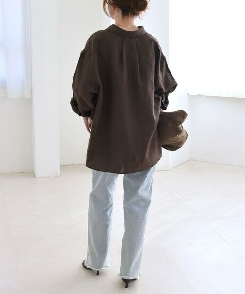 SHIPS / シップス シャツ・ブラウス | quaranciel :〈洗濯機可能〉ラミー ギャザー スキッパー プルオーバー シャツ | 詳細14