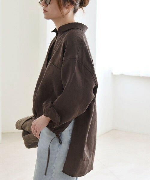 SHIPS / シップス シャツ・ブラウス | quaranciel :〈洗濯機可能〉ラミー ギャザー スキッパー プルオーバー シャツ | 詳細16