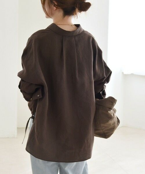 SHIPS / シップス シャツ・ブラウス | quaranciel :〈洗濯機可能〉ラミー ギャザー スキッパー プルオーバー シャツ | 詳細17