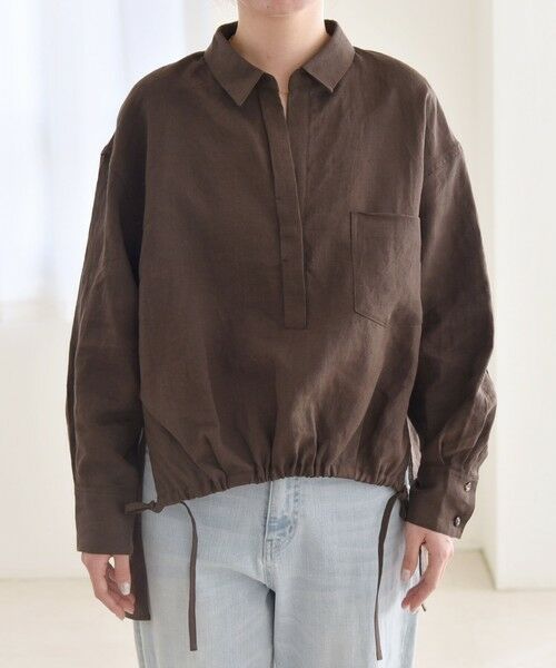 SHIPS / シップス シャツ・ブラウス | quaranciel :〈洗濯機可能〉ラミー ギャザー スキッパー プルオーバー シャツ | 詳細27