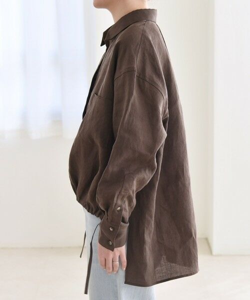 SHIPS / シップス シャツ・ブラウス | quaranciel :〈洗濯機可能〉ラミー ギャザー スキッパー プルオーバー シャツ | 詳細28