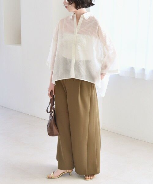 SHIPS / シップス シャツ・ブラウス | quaranciel:〈手洗い可能〉シアー ストライプ ボーダー ビッグ シャツ | 詳細1