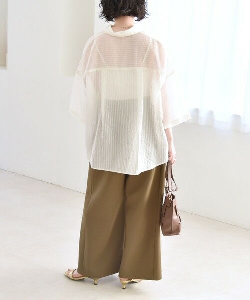 SHIPS / シップス シャツ・ブラウス | quaranciel:〈手洗い可能〉シアー ストライプ ボーダー ビッグ シャツ | 詳細2