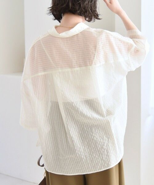 SHIPS / シップス シャツ・ブラウス | quaranciel:〈手洗い可能〉シアー ストライプ ボーダー ビッグ シャツ | 詳細7