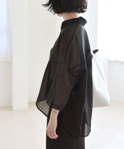 SHIPS / シップス シャツ・ブラウス | quaranciel:〈手洗い可能〉シアー ストライプ ボーダー ビッグ シャツ | 詳細15