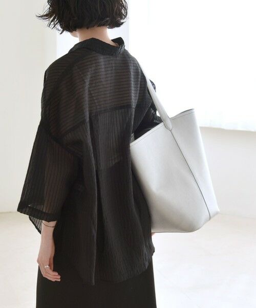 SHIPS / シップス シャツ・ブラウス | quaranciel:〈手洗い可能〉シアー ストライプ ボーダー ビッグ シャツ | 詳細17