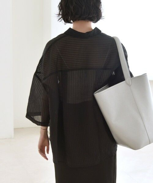 SHIPS / シップス シャツ・ブラウス | quaranciel:〈手洗い可能〉シアー ストライプ ボーダー ビッグ シャツ | 詳細18