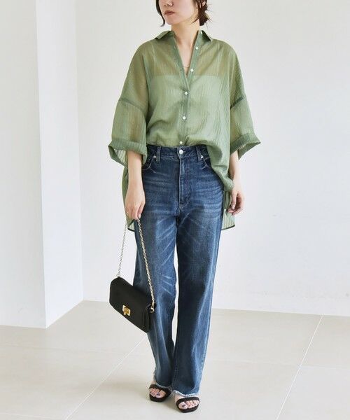 SHIPS / シップス シャツ・ブラウス | quaranciel:〈手洗い可能〉シアー ストライプ ボーダー ビッグ シャツ | 詳細25