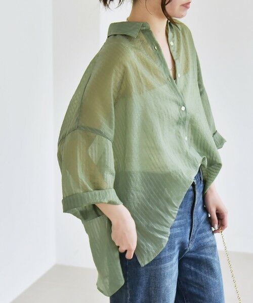 SHIPS / シップス シャツ・ブラウス | quaranciel:〈手洗い可能〉シアー ストライプ ボーダー ビッグ シャツ | 詳細28