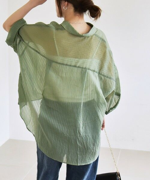 SHIPS / シップス シャツ・ブラウス | quaranciel:〈手洗い可能〉シアー ストライプ ボーダー ビッグ シャツ | 詳細29