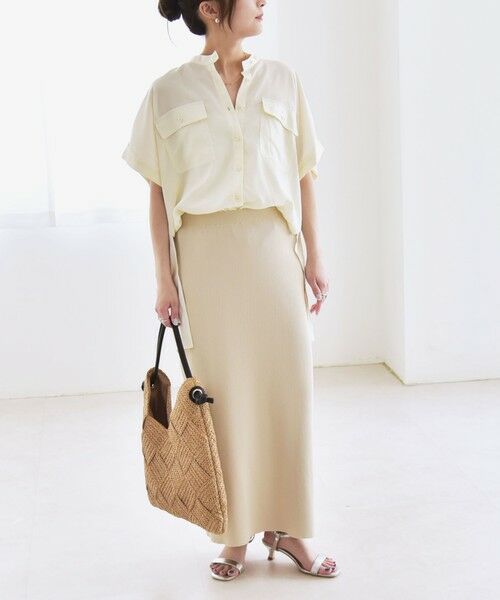 SHIPS / シップス シャツ・ブラウス | quaranciel:〈手洗い可能〉バンドカラー ハーフスリーブ ポケット ワーク シャツ | 詳細1