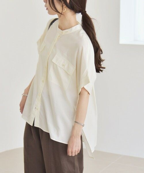 SHIPS / シップス シャツ・ブラウス | quaranciel:〈手洗い可能〉バンドカラー ハーフスリーブ ポケット ワーク シャツ | 詳細12