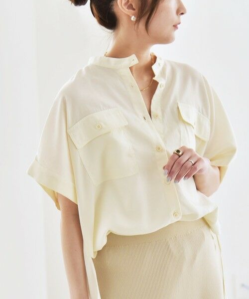 SHIPS / シップス シャツ・ブラウス | quaranciel:〈手洗い可能〉バンドカラー ハーフスリーブ ポケット ワーク シャツ | 詳細7