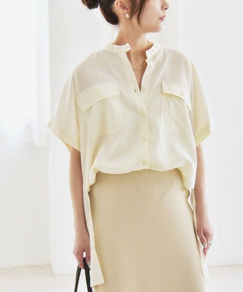 SHIPS / シップス シャツ・ブラウス | quaranciel:〈手洗い可能〉バンドカラー ハーフスリーブ ポケット ワーク シャツ | 詳細8