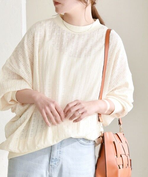 SHIPS / シップス Tシャツ | quaranciel:〈洗濯機可能〉ウィービング ジャカード コクーン プルオーバー | 詳細3