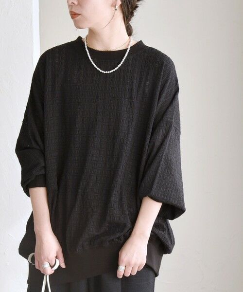 SHIPS / シップス Tシャツ | quaranciel:〈洗濯機可能〉ウィービング ジャカード コクーン プルオーバー | 詳細13