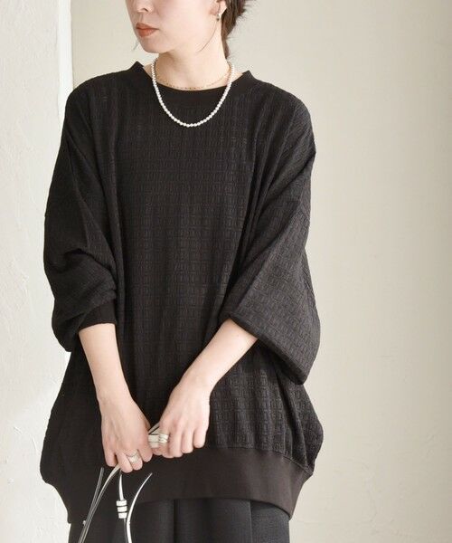 SHIPS / シップス Tシャツ | quaranciel:〈洗濯機可能〉ウィービング ジャカード コクーン プルオーバー | 詳細16