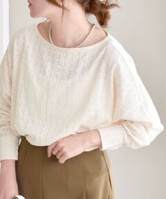 SHIPS / シップス Tシャツ | quaranciel:〈洗濯機可能〉ウィービング ジャカード ドルマン プルオーバー