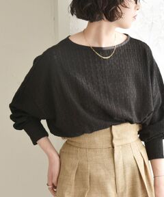 SHIPS / シップス Tシャツ | quaranciel:〈洗濯機可能〉ウィービング ジャカード ドルマン プルオーバー