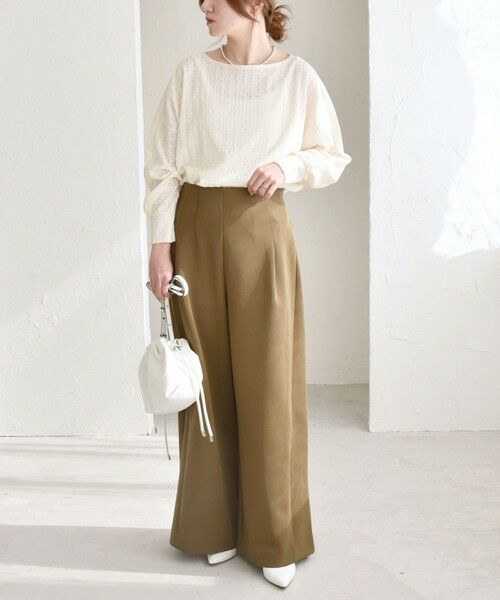 SHIPS / シップス Tシャツ | quaranciel:〈洗濯機可能〉ウィービング ジャカード ドルマン プルオーバー | 詳細1