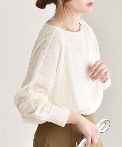 SHIPS / シップス Tシャツ | quaranciel:〈洗濯機可能〉ウィービング ジャカード ドルマン プルオーバー | 詳細4