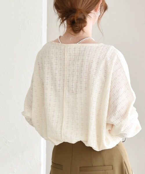 SHIPS / シップス Tシャツ | quaranciel:〈洗濯機可能〉ウィービング ジャカード ドルマン プルオーバー | 詳細5