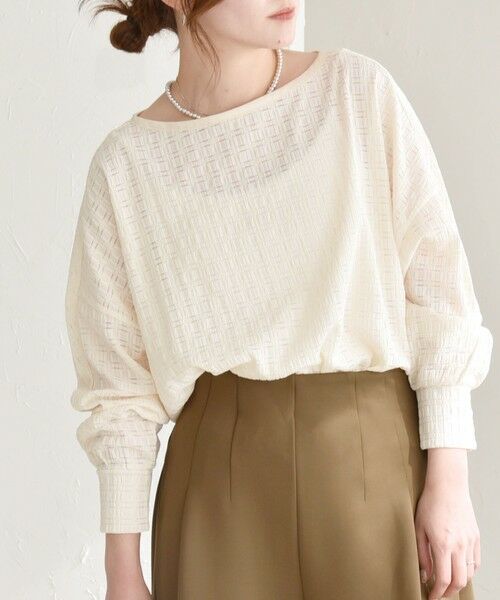 SHIPS / シップス Tシャツ | quaranciel:〈洗濯機可能〉ウィービング ジャカード ドルマン プルオーバー | 詳細8