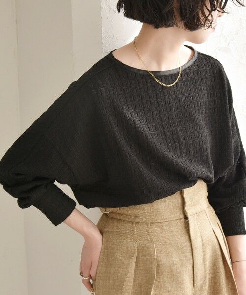 SHIPS / シップス Tシャツ | quaranciel:〈洗濯機可能〉ウィービング ジャカード ドルマン プルオーバー | 詳細13