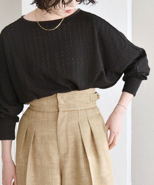 SHIPS / シップス Tシャツ | quaranciel:〈洗濯機可能〉ウィービング ジャカード ドルマン プルオーバー | 詳細14