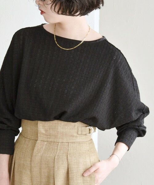 SHIPS / シップス Tシャツ | quaranciel:〈洗濯機可能〉ウィービング ジャカード ドルマン プルオーバー | 詳細16