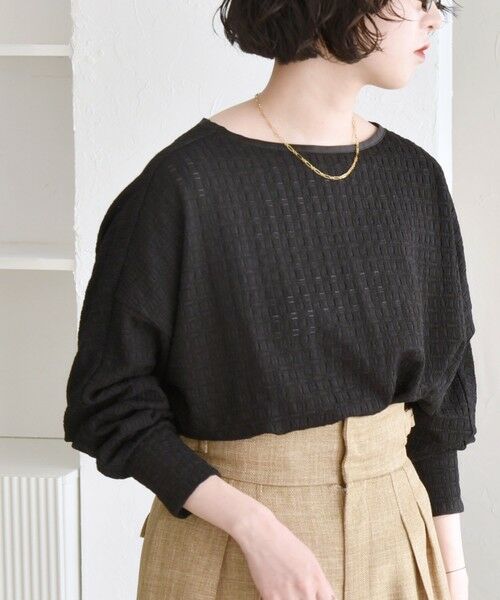 SHIPS / シップス Tシャツ | quaranciel:〈洗濯機可能〉ウィービング ジャカード ドルマン プルオーバー | 詳細17